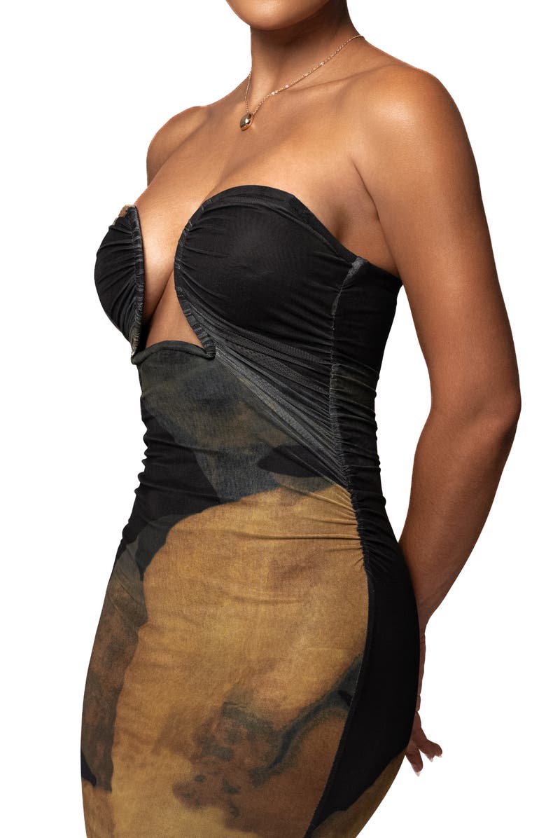 JLUXLABEL Bethany Strapless Maxi Dress, Alternate, color, Black