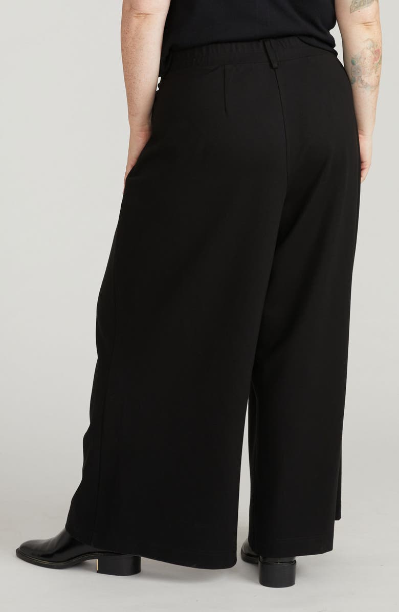 Universal Standard Palais Ponte Wide Leg Pants, Alternate, color, Black