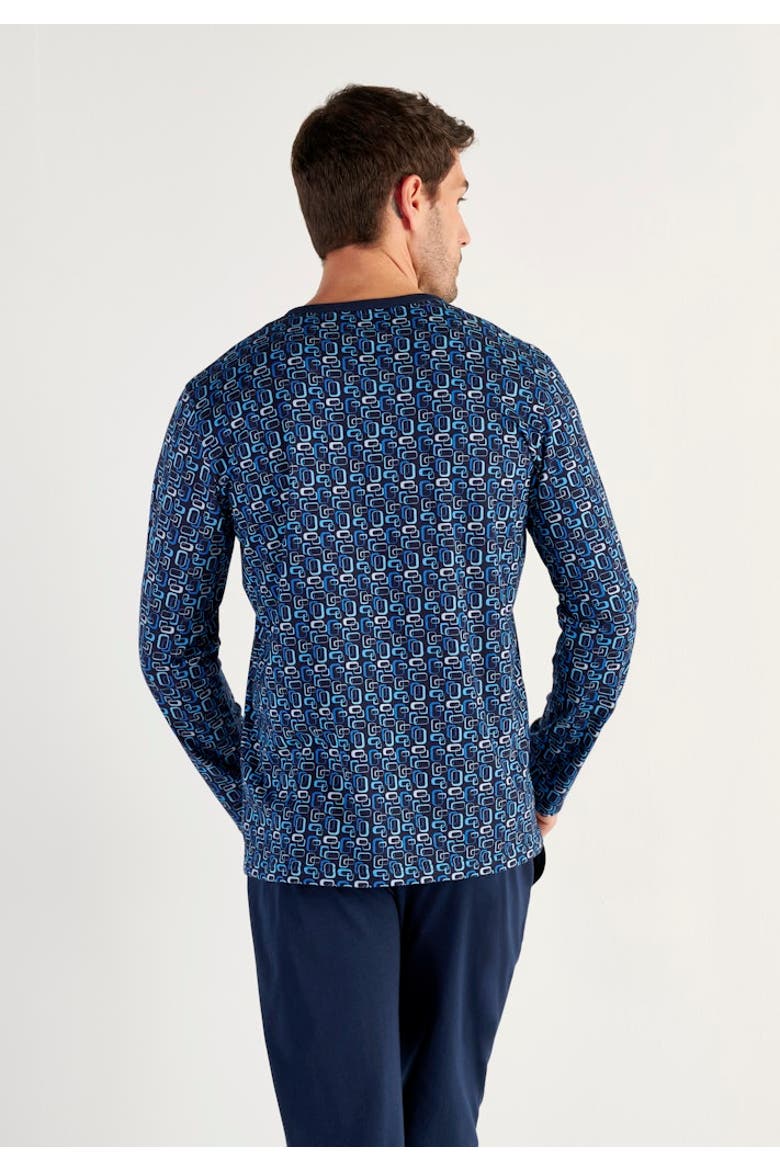 Elvis Long Sleepwear, Alternate, color, Blue Print