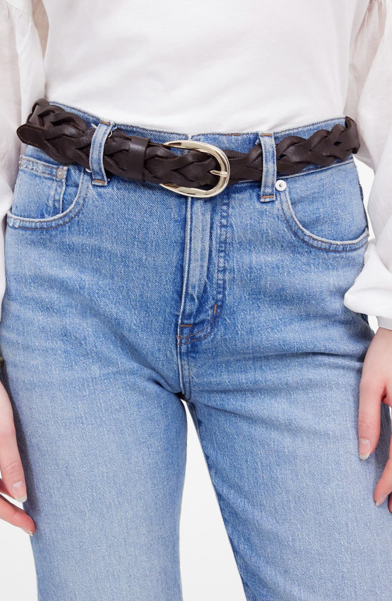 Madewell Braided Leather Belt, Alternate, color,