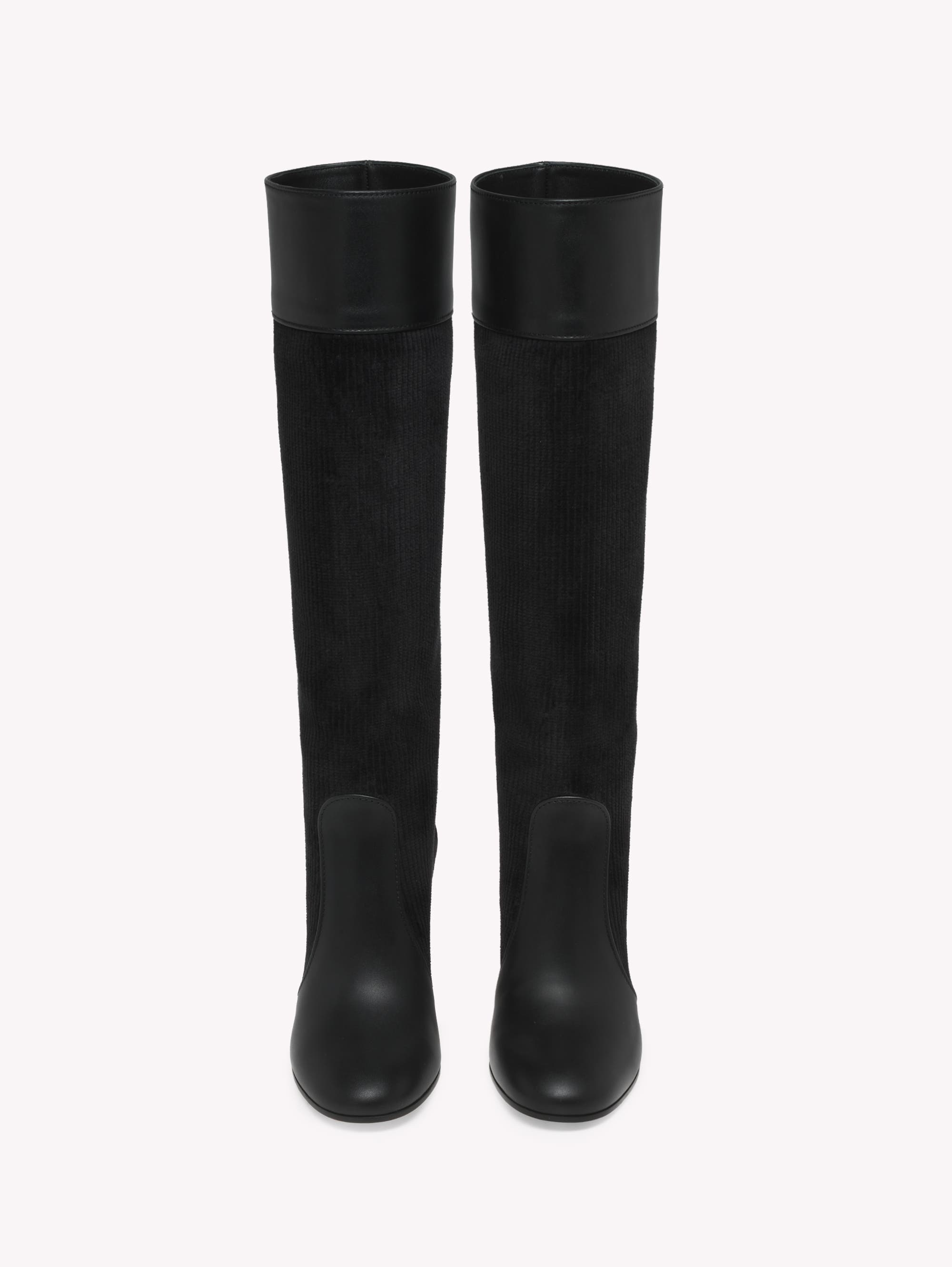 Gianvito Rossi Sheffield Boots, Alternate, color, Black Calf And Fabric
