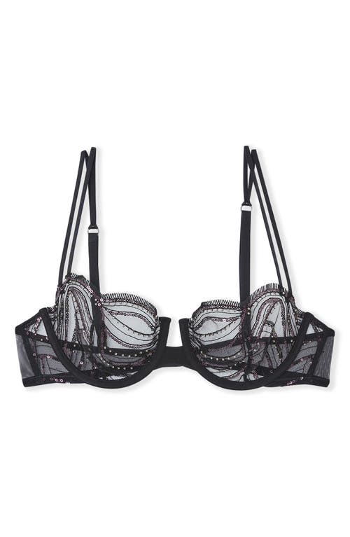 Etam Whisper Of Desire Underwire Balconette Bra In Black