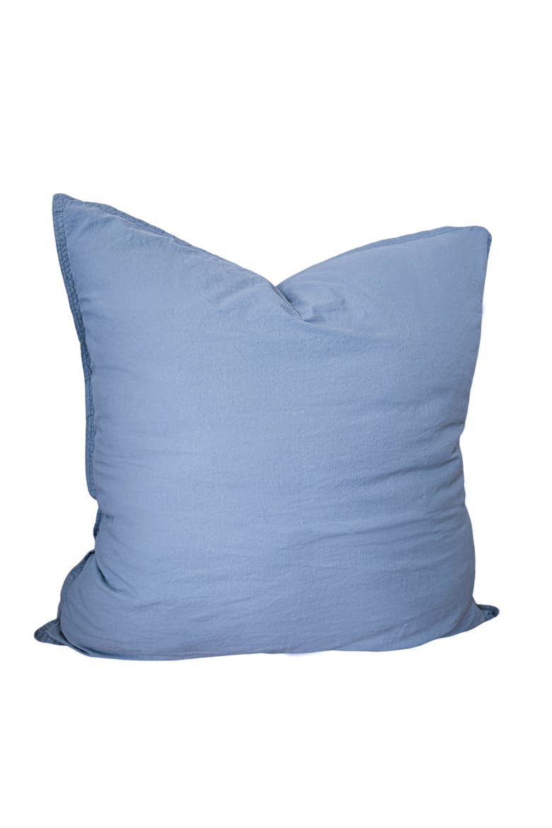 Stonewashed Cotton Percale Pillow with Down Alternative Insert, Alternate, color, White