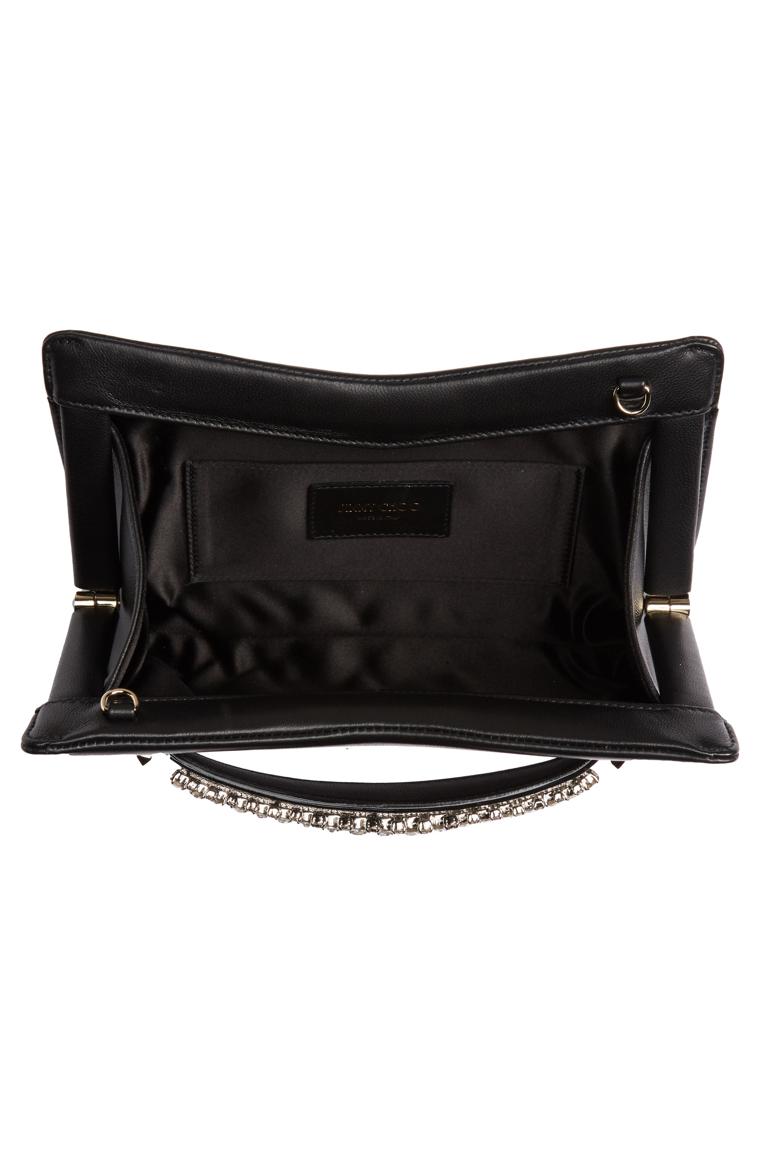 Jimmy Choo Nappa Leather Clutch with Crystal Bracelet, Alternate, color, 