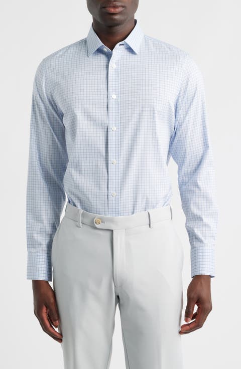 Hilton Open Check Cotton Blend Button-Up Shirt