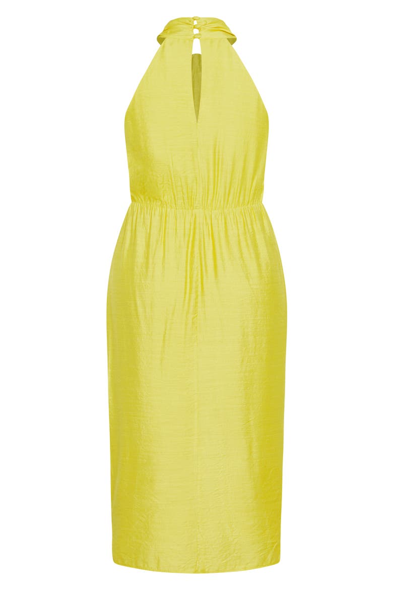 Briella Twist Neck Midi Dress, Alternate, color, LUSH LIME