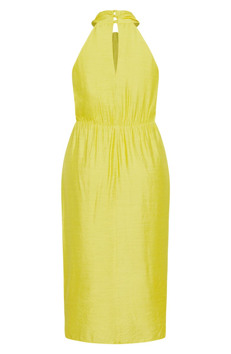 City Chic Briella Twist Neck Midi Dress, Alternate, color, Lush Lime