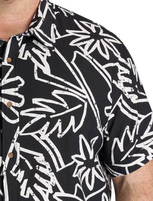 Synrgy By Dxl Big & Tall Bold Floral Sport Shirt In Grey