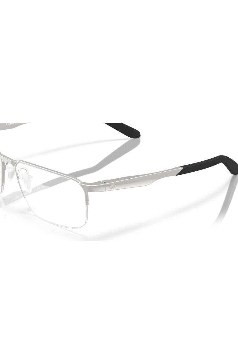 Costa 55mm Rectangle optical glasses, Alternate, color, Silver