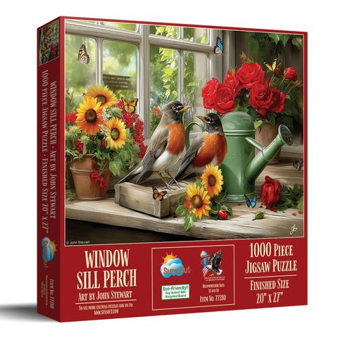 Window Sill Perch 1000 piece Jigsaw Puzzle for Adults