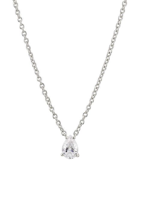 Modern Luv Small Pear Cubic Zirconia Pendant Necklace