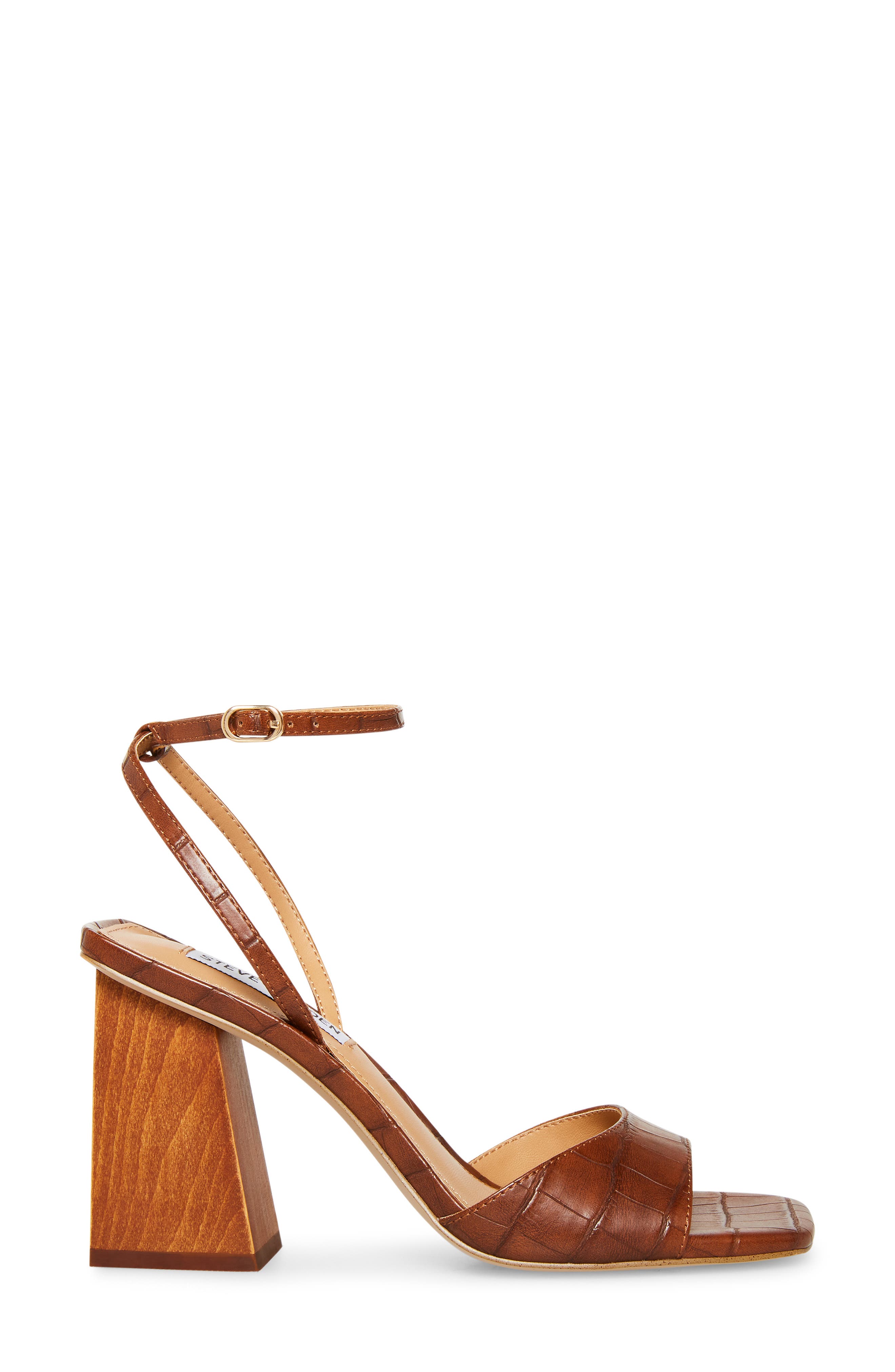 Rozlyn Ankle Strap Sandal, Alternate, color, BROWN CROC EMBOSSED