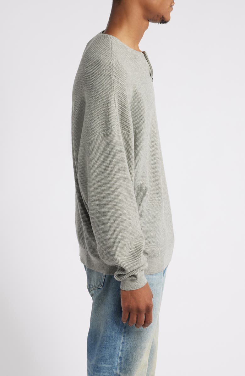 Fear of God Essentials Gender Inclusive Waffle Knit Henley Sweater, Alternate, color,