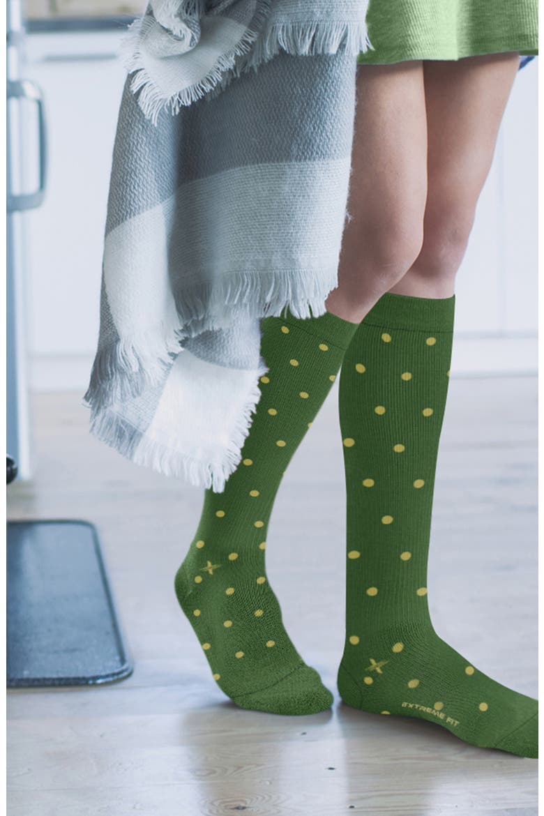 Assorted 6-Pack Graduated Compression Crew Socks, Alternate, color, GREEN MULTI