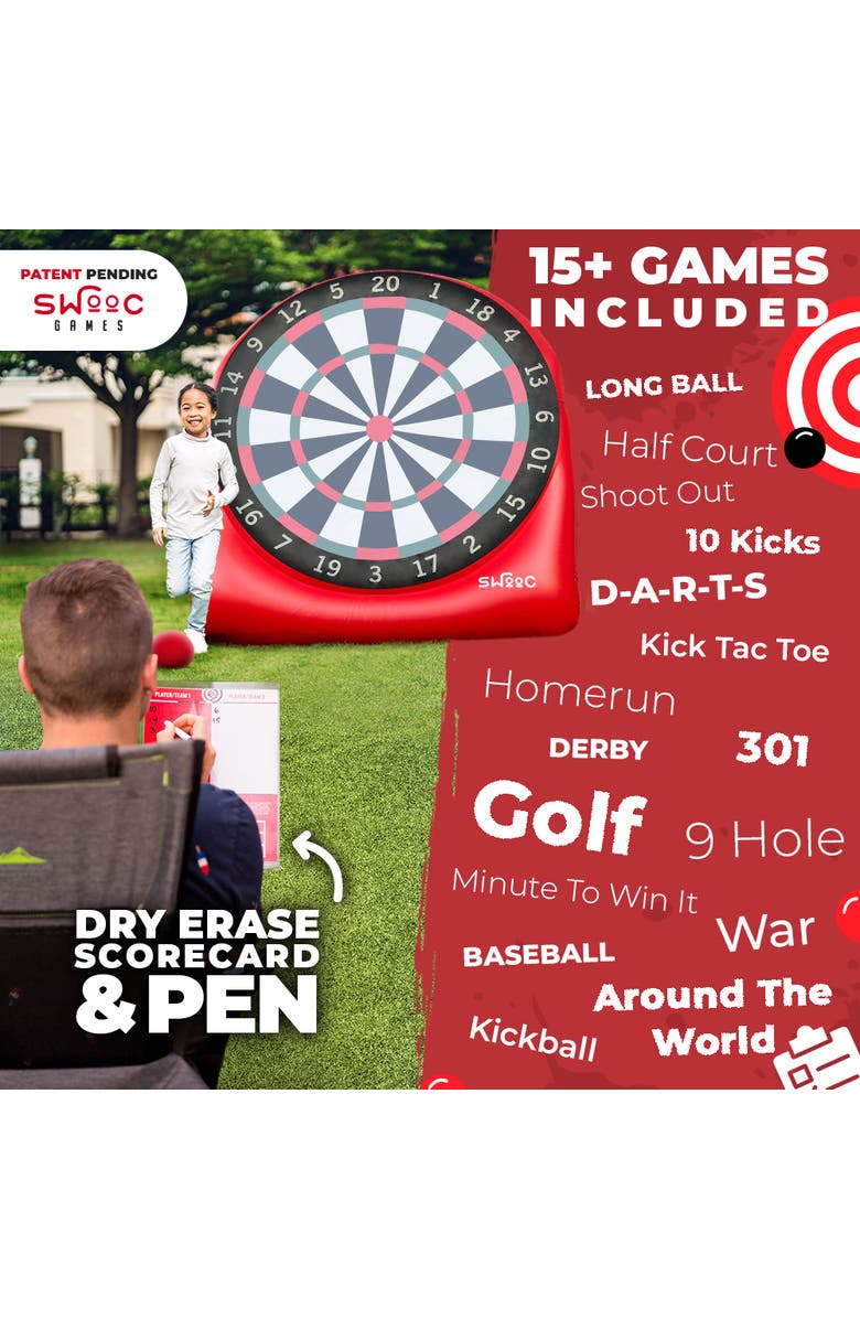 Swooc Games Giant Kick Darts Game, Alternate, color, Red