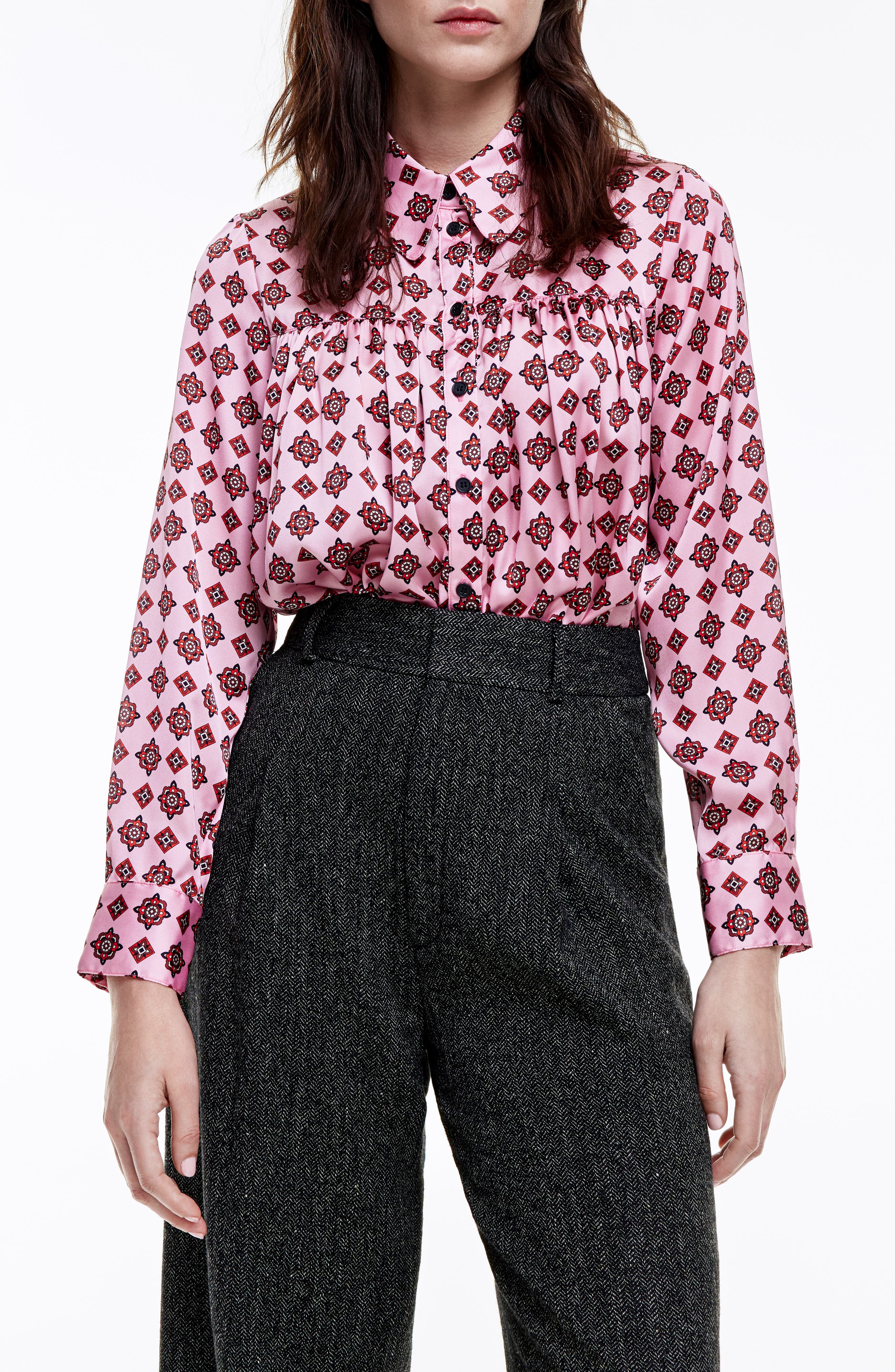 Foulard Print Button-Up Shirt