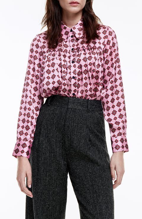 Foulard Print Button-Up Shirt
