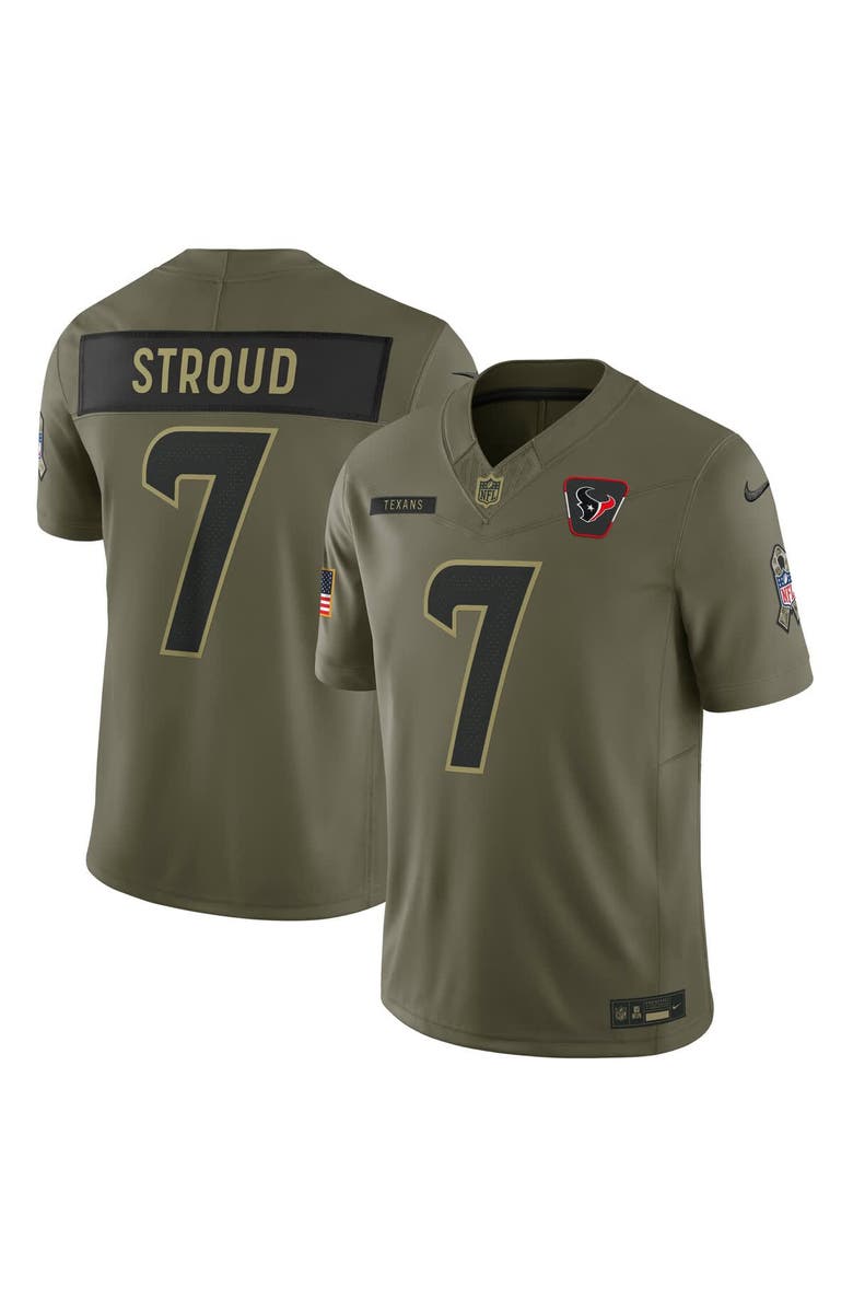 Nike Men's Nike C.J. Stroud Olive Houston Texans 2025 Salute to Service Limited Jersey, Main, color, Olive