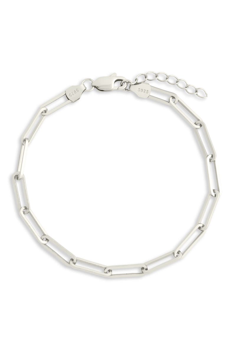 Sterling Forever Bold Paper Clip Chain Bracelet, Main, color, Silver