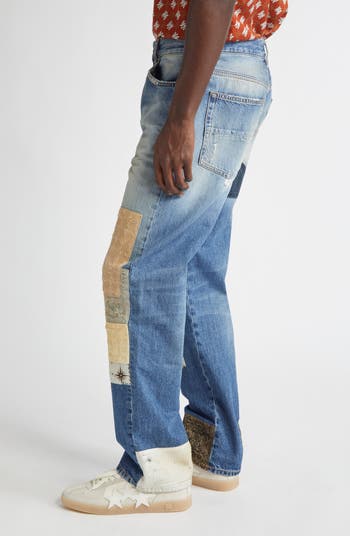 MA Quad Art Patch Straight Leg Jeans