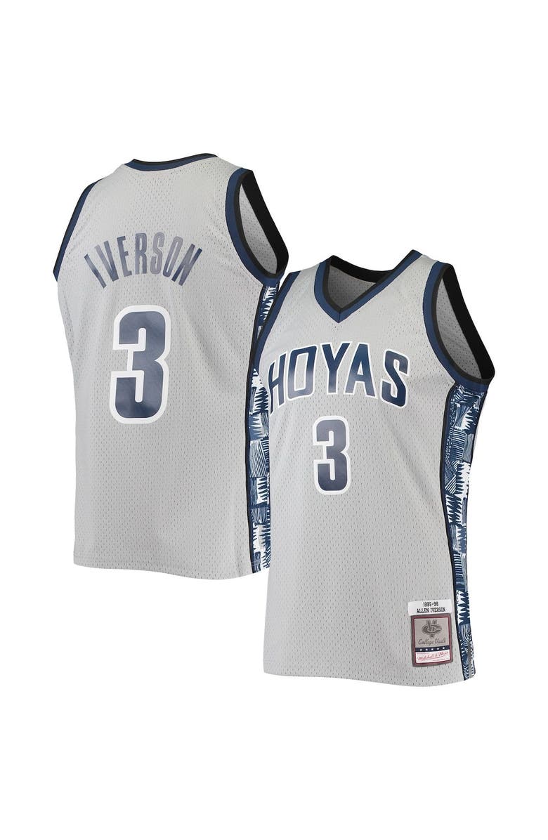 Mitchell & Ness Men's Mitchell & Ness Allen Iverson Gray Georgetown Hoyas 1995/96 Swingman Replica Jersey, Alternate, color, Gray