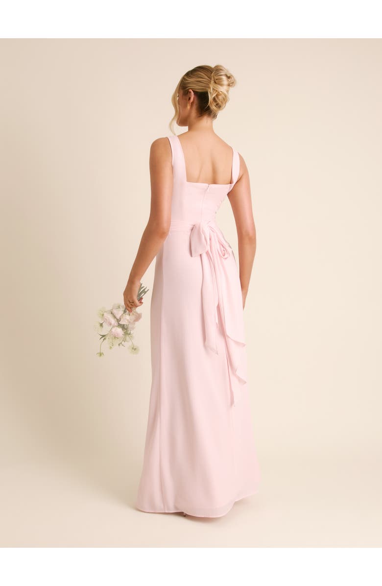 Six Stories Square Neck Chiffon Bridesmaid Dress, Alternate, color, Ballet Pink