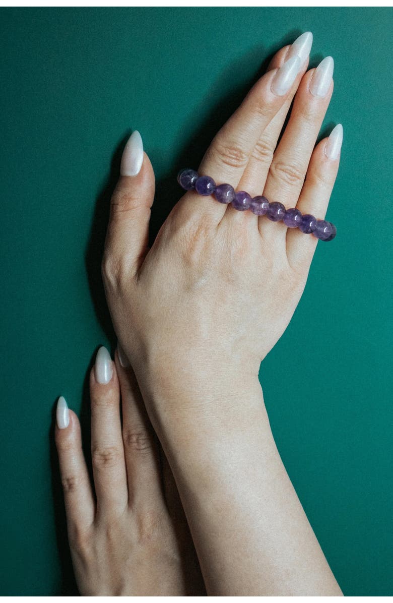 seree Manifest Collection Calm Purple Crystal Beaded Bracelet, Alternate, color, Purple
