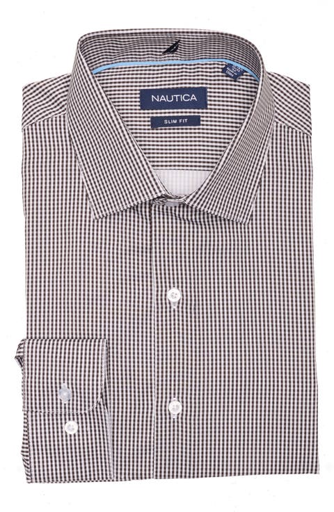 Slim Fit Check Print Dress Shirt