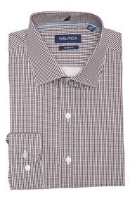 Nautica Slim Fit Check Print Dress Shirt