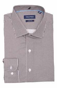 Nautica Slim Fit Check Print Dress Shirt