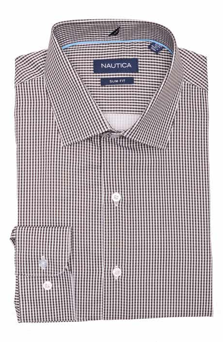 Nautica Slim Fit Check Print Dress Shirt