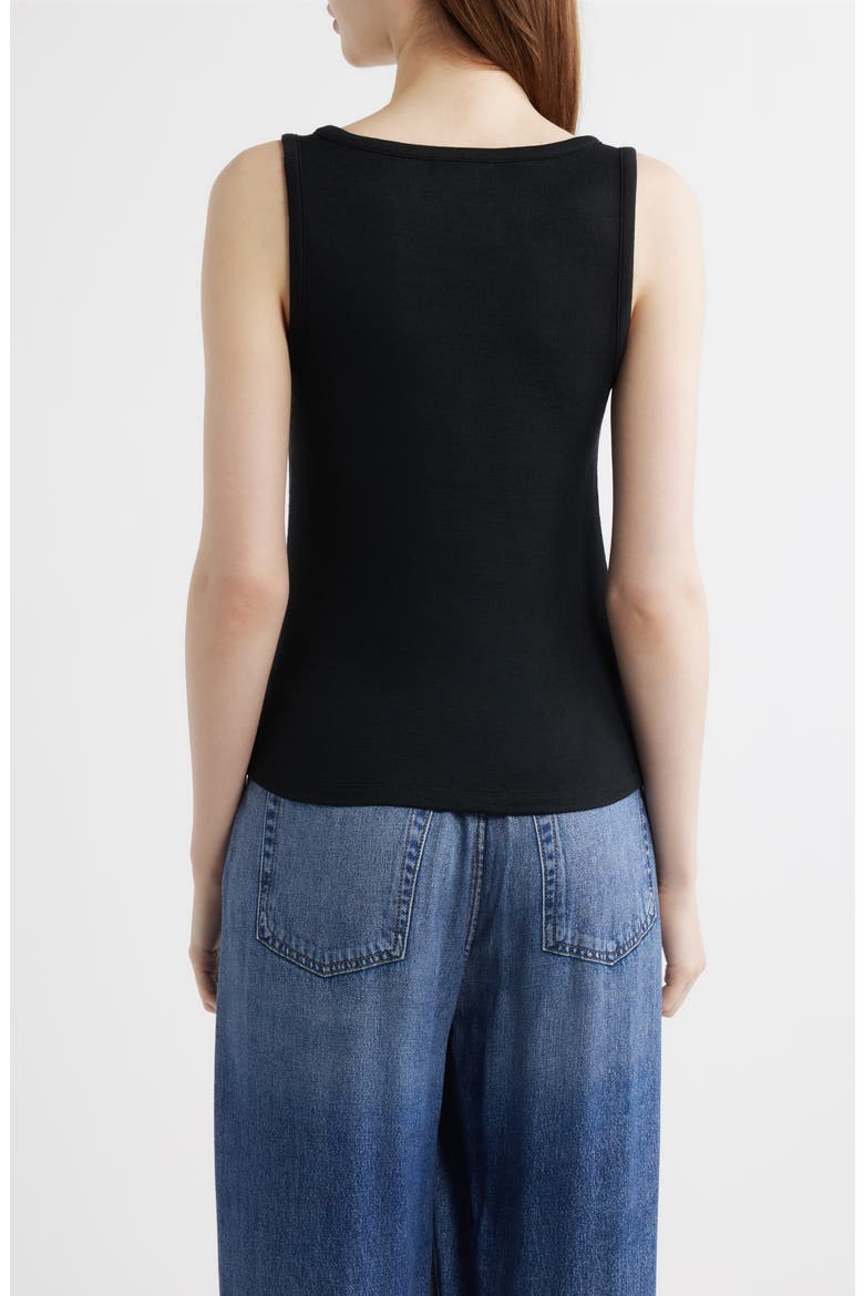 The Knit V-Neck Tank, Alternate, color, BLACK