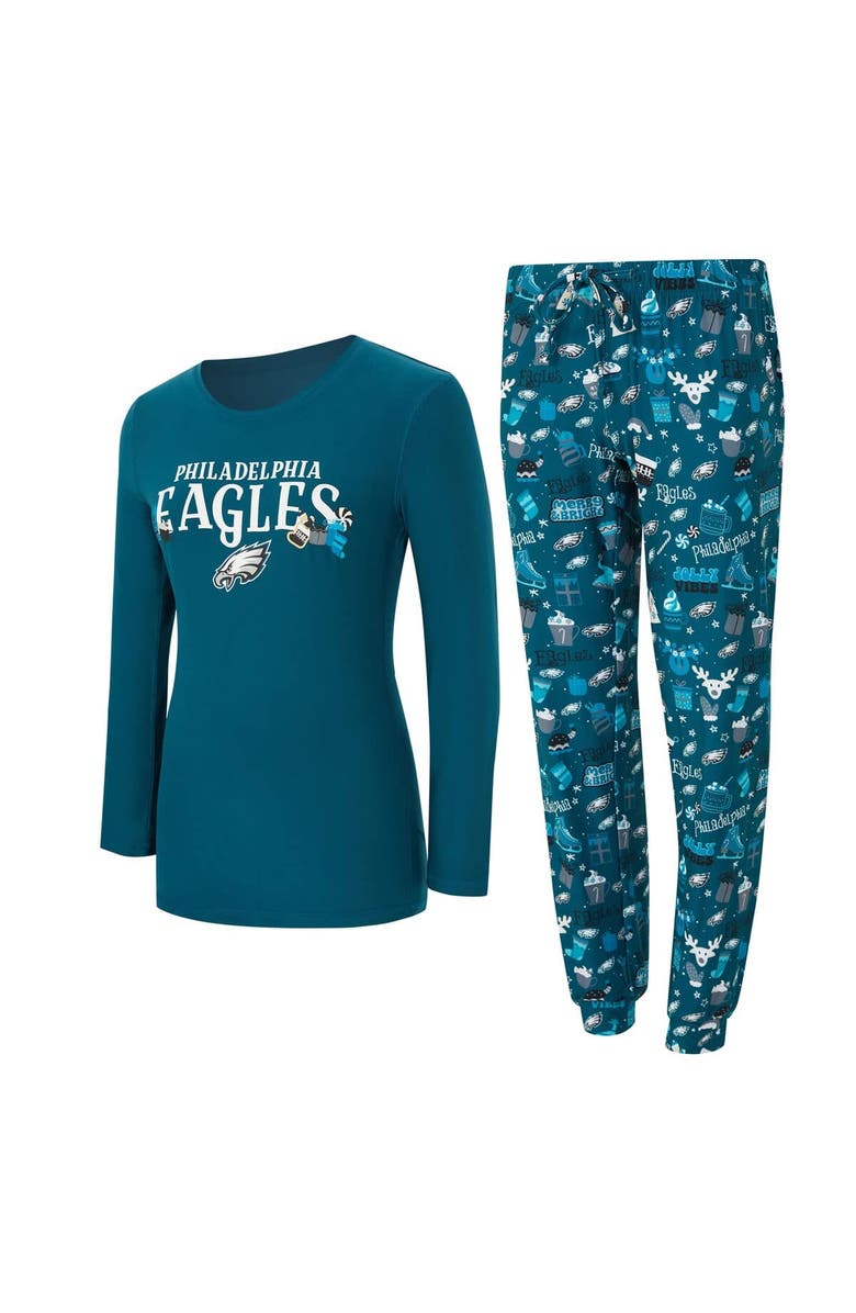 CONCEPTS SPORT Women
s Concepts Sport Midnight Green Philadelphia Eagles Chesnut Long Sleeve T-Shirt and Pant Sleep Set, Main, color, Green