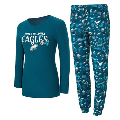 Women
s Concepts Sport Midnight Green Philadelphia Eagles Chesnut Long Sleeve T-Shirt and Pant Sleep Set