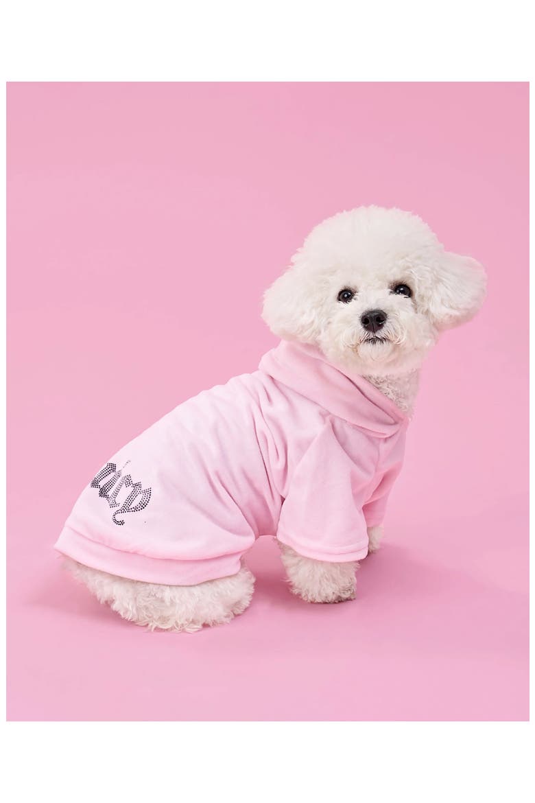 Velour Dog Tracksuit, Alternate, color, PINK