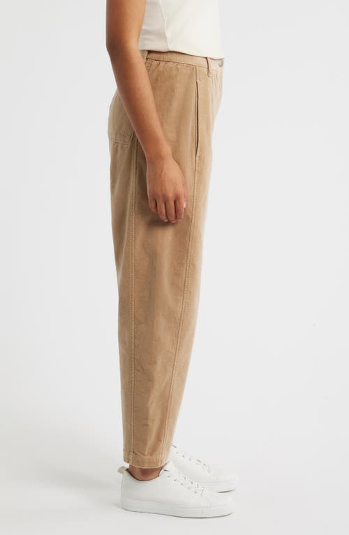 Eileen Fisher Ankle Lantern Corduroy Pants In Brown