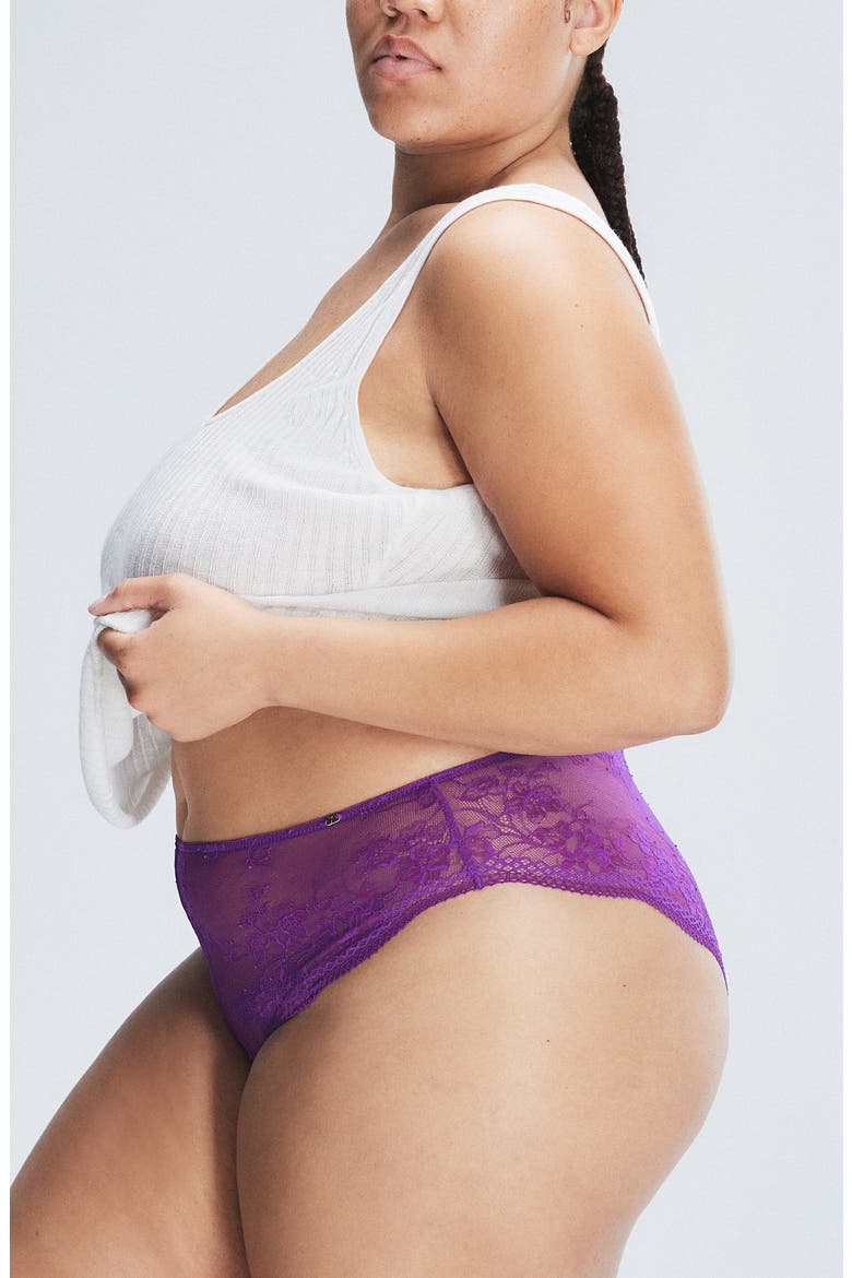 Top Drawer Lace Cheeky Briefs, Alternate, color, PURPLE GEM
