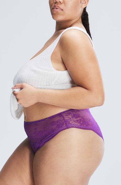Savage X Fenty Top Drawer Lace Cheeky Briefs In Purple