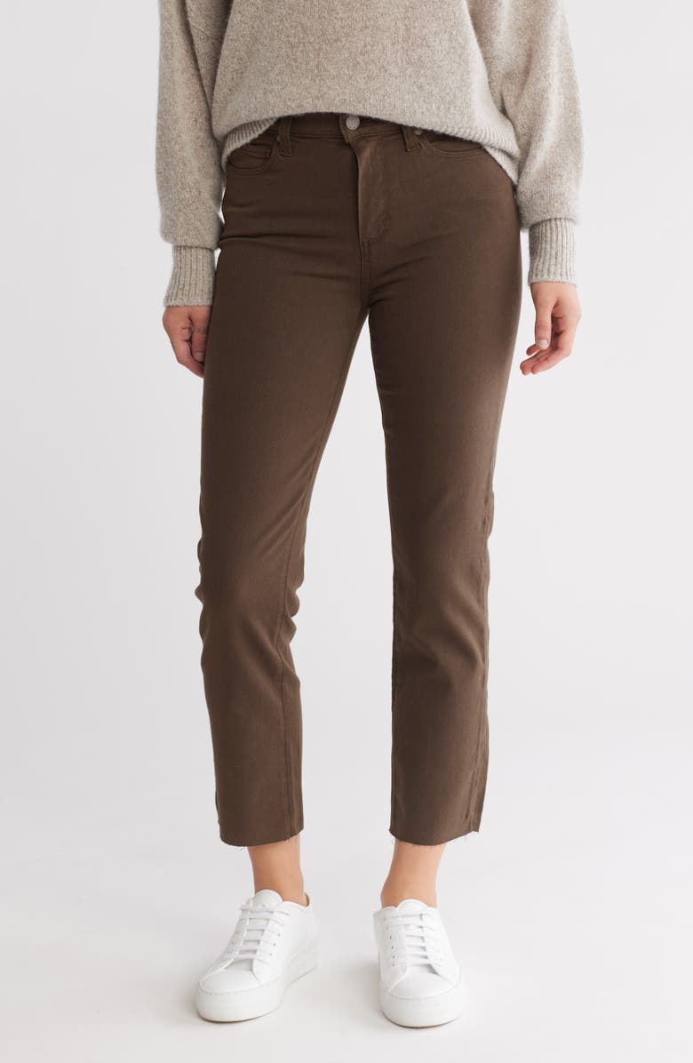 PAIGE Jacqueline High Waist Raw Hem Straight Leg Jeans, Main, color, 