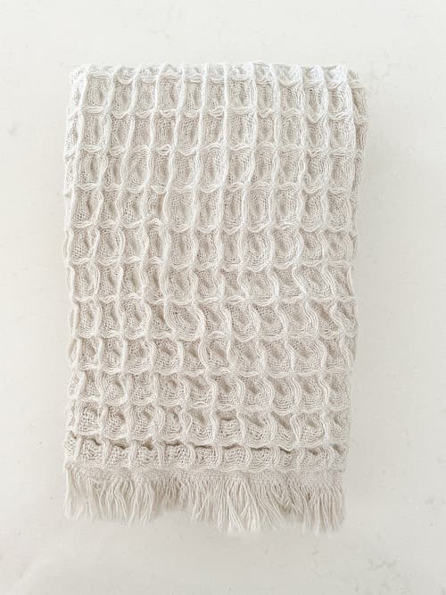 Anaya Turkish Cotton Waffle Hand Towel In Soft Grey