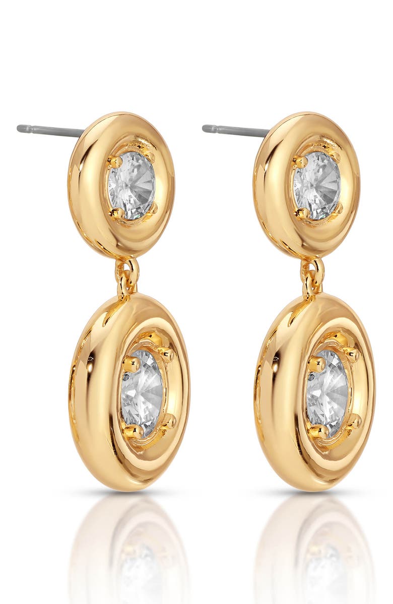 Ettika Crystal Drop Earrings, Alternate, color, Gold