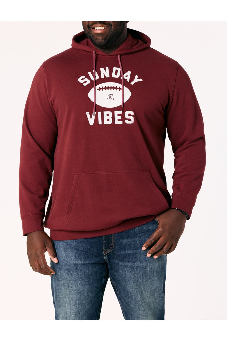 Big & Tall Sunday Vibes Hoodie, Alternate, color, MAROON