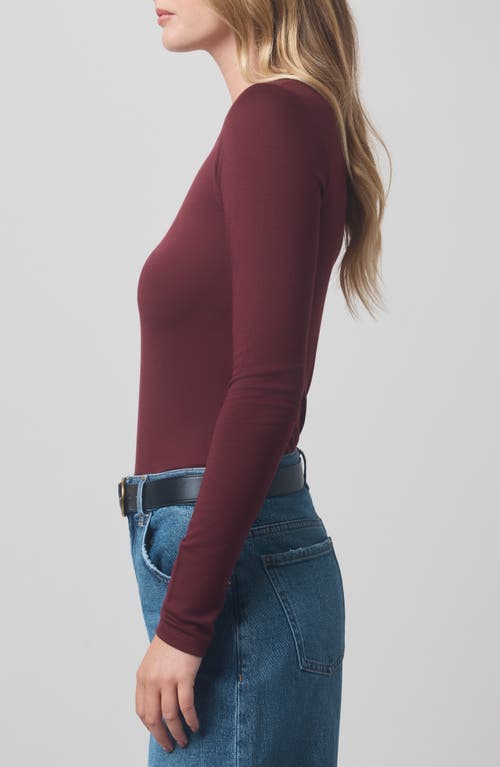 Splendid X @cellajaneblog Long Sleeve Layering T-shirt In Burgundy