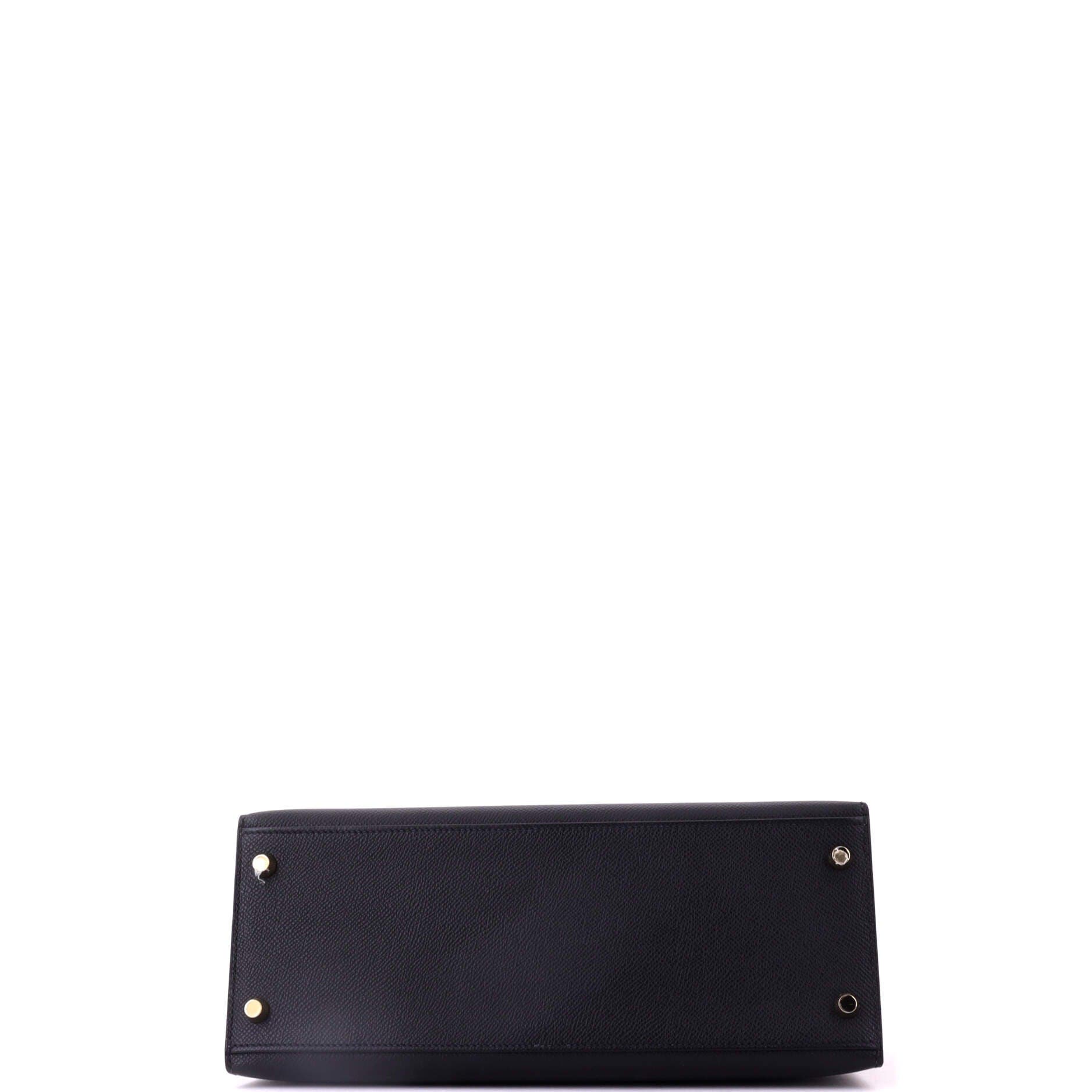Kelly Handbag Black Epsom with Permabrass Hardware 28, Alternate, color, Black