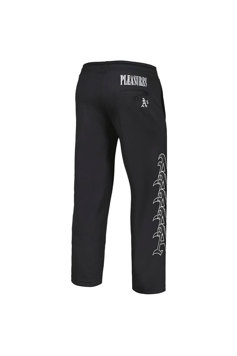 Men's PLEASURES Black Oakland Athletics Pitcher Track Pants, Alternate, color, Black