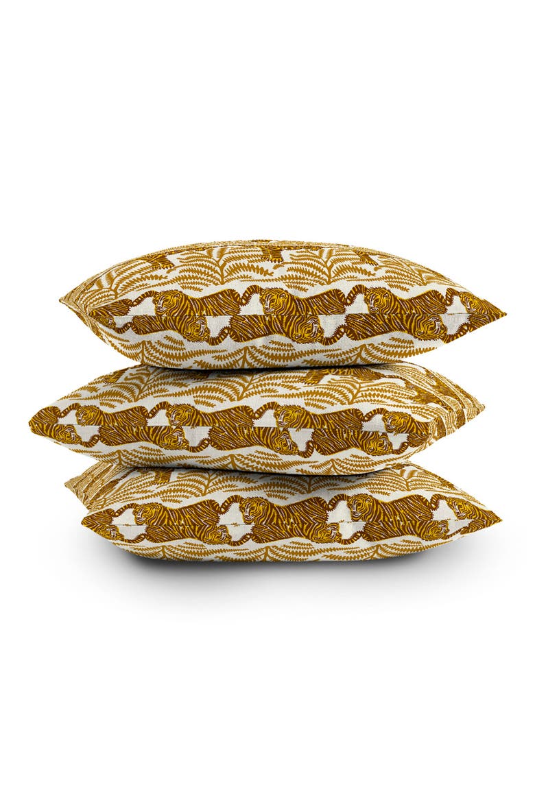 Oasis Tiger Throw Pillow, Alternate, color, GOLD