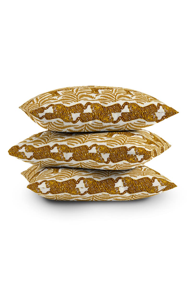 Deny Designs Oasis Tiger Throw Pillow, Alternate, color, Gold
