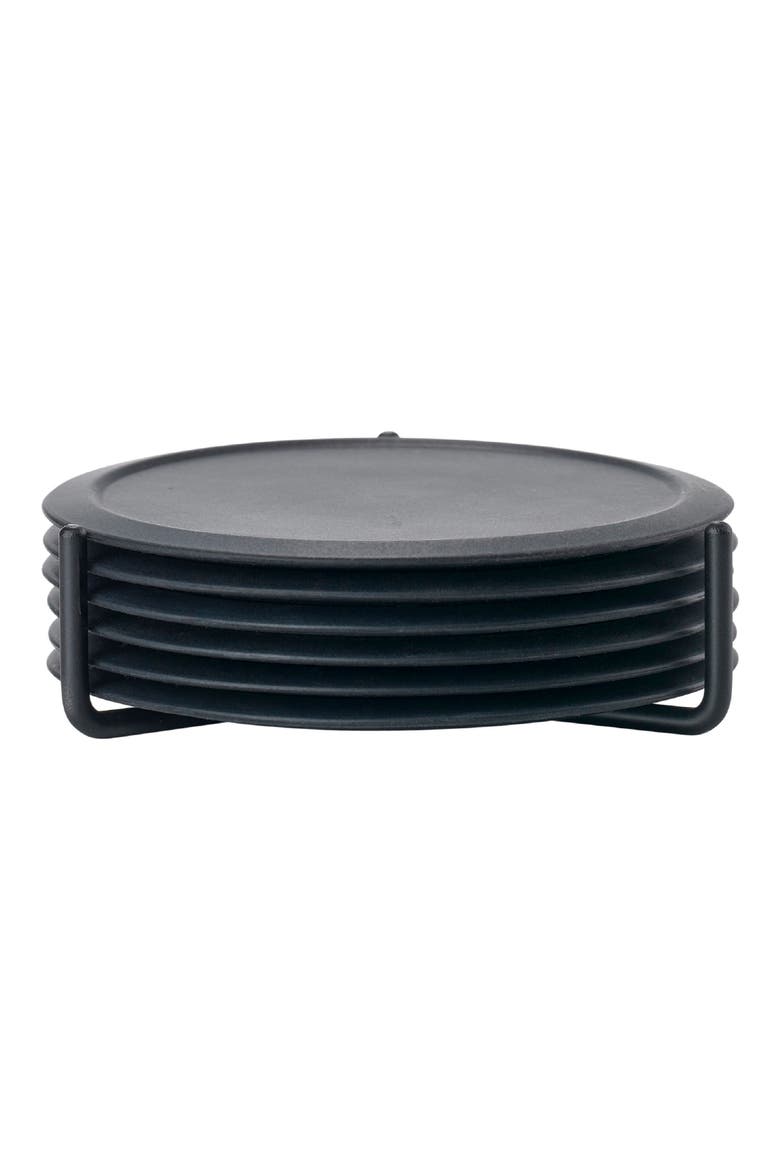 Singles Set of 6 Coasters, Main, color, BLACK