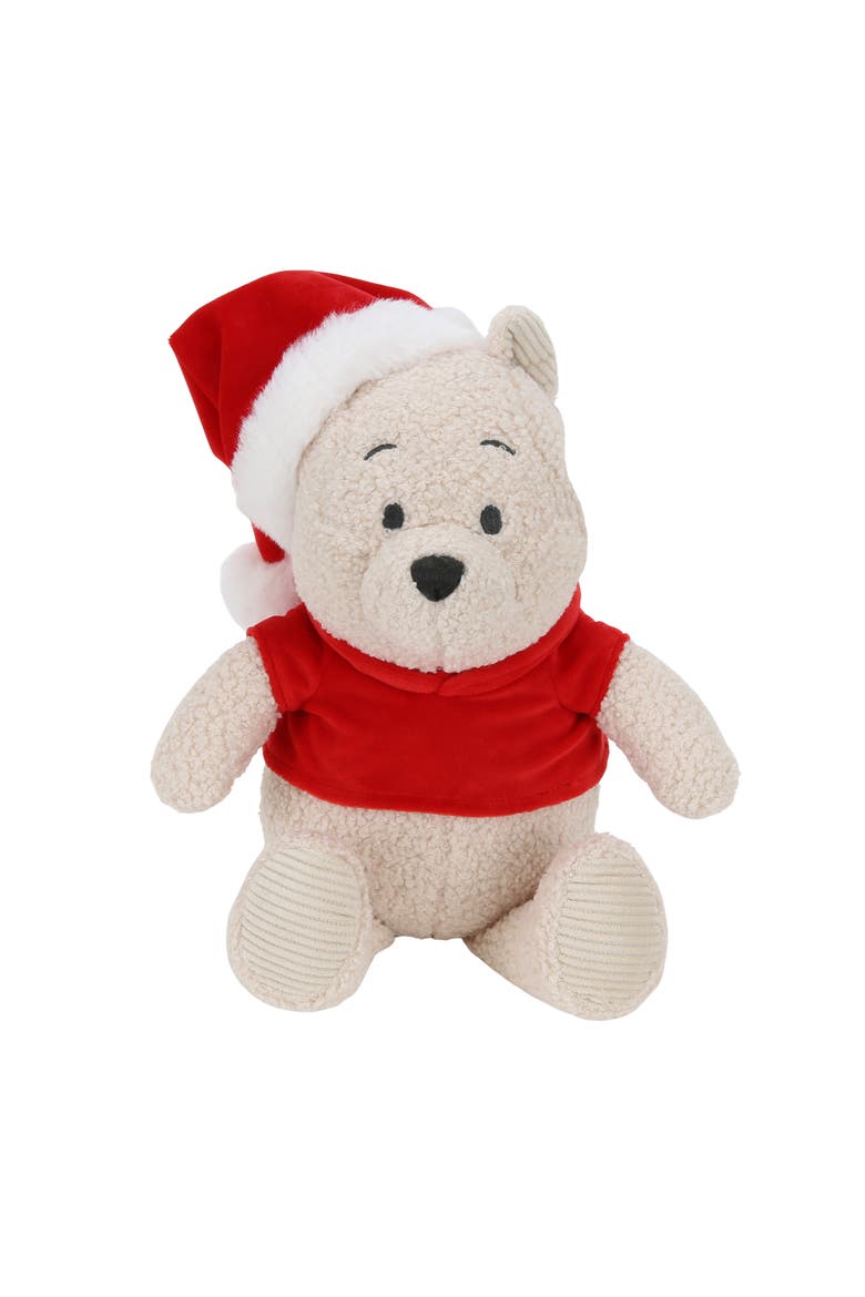 Disney Winnie the Pooh Holiday Christmas Plush Stuffed Animal Toy, Main, color, Cream