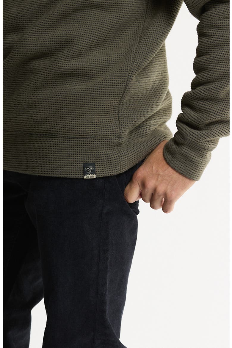 Textured Crewneck Sweatshirt with Faux Shearling Lining, Alternate, color, OLIVE